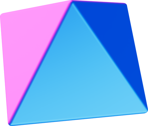 Iridescent Neon 3D Pyramid